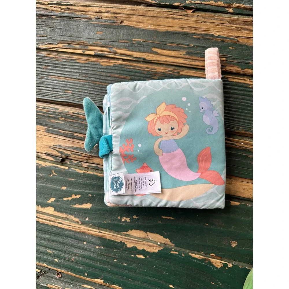 Mary Meyer Mermaid Soft Fabric Crinkle Book Lets a‎ Splash Under the Sea Blue